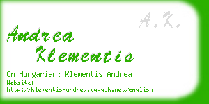 andrea klementis business card